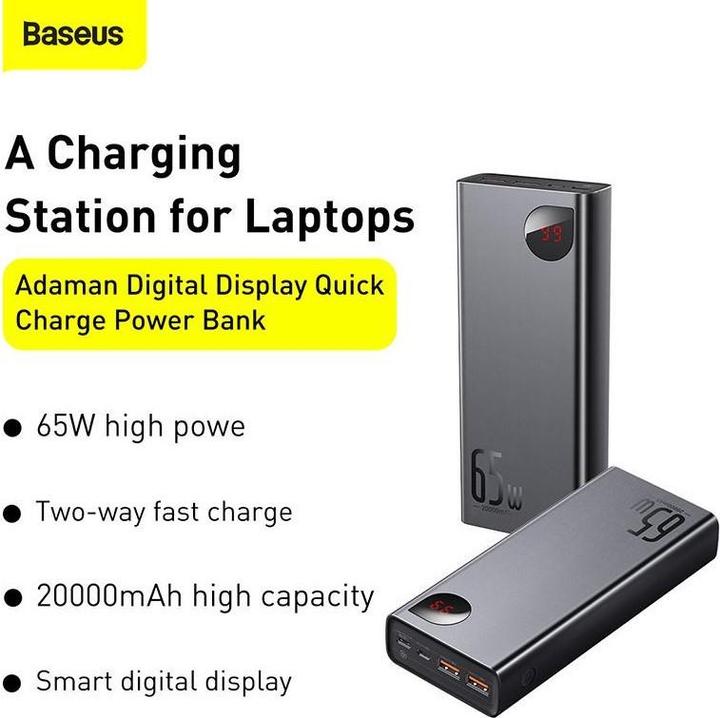Actual product image Baseus Adaman Series (20000 mAh, 65 W, 74 Wh)