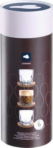 Actual product image Leonardo Cappuccino Becher Gocce mit Untersetzer 220 ml (220 ml, 3 x)