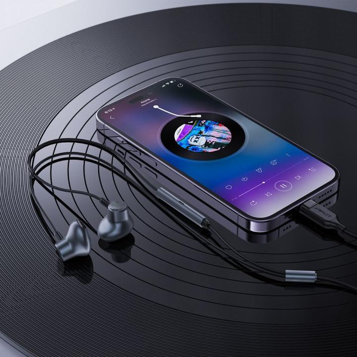 Productafbeelding Acefast Intra-auriculaires L1 met connecteur Lightning 1,2 m - zwart (ANC, Bedraad)