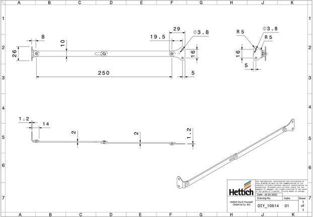 Produktbild Hettich Klappenhalter ohne Arretierung, 2 Stck