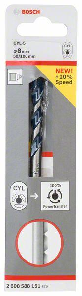 Immagine prodotto Bosch Professional Zubehör Trapano per calcestruzzo CYL-5, Granito blu, 8 x 50 x 100 mm (8 mm)