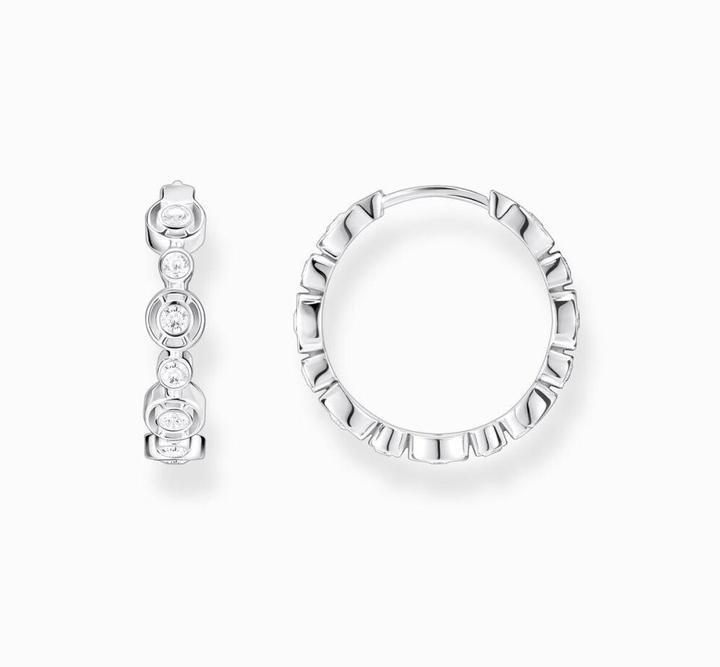 Actual product image Thomas Sabo Creoles Circles with White Stones Silver (925 silver)