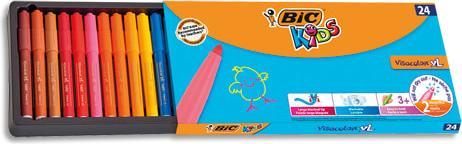 Bic KIDS fibre-tip pens Visacolor XL, 24-count cardboard box (multicolour, 24 x)