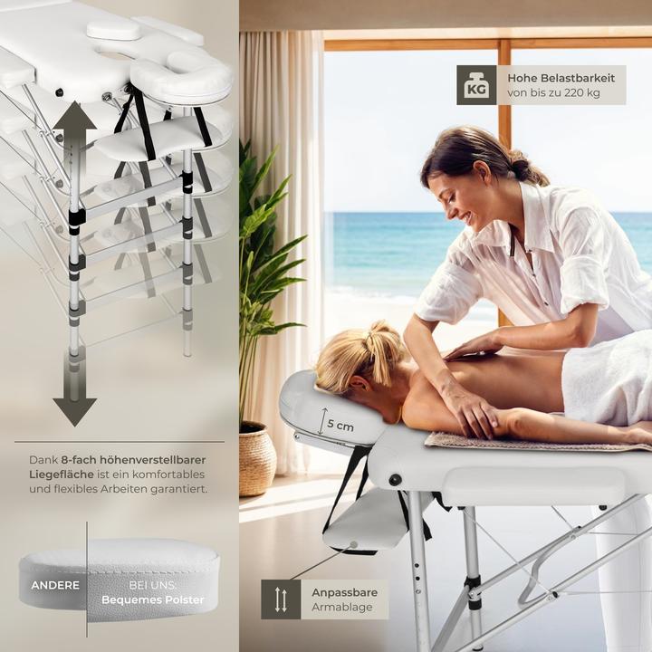 Actual product image tectake Massage table 3 zone with carry back and bolsters