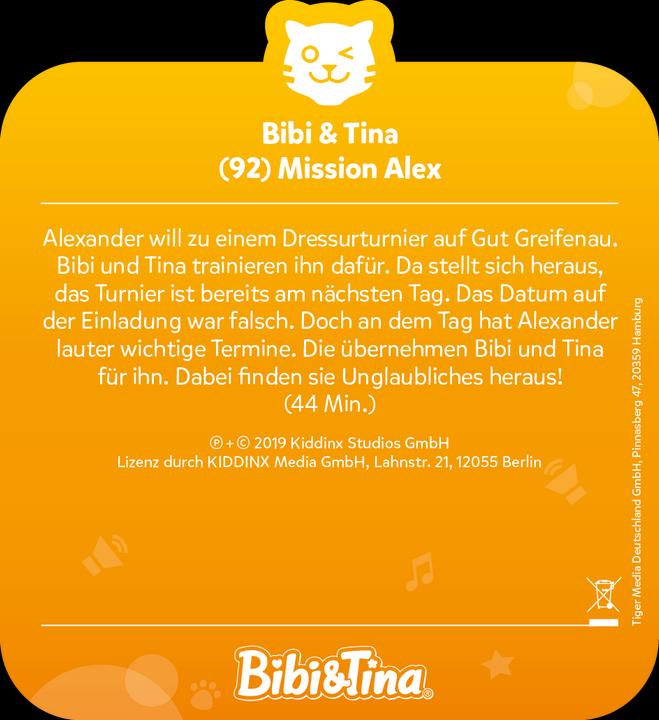 Actual product image Tigermedia Tigercard Bibi Tina Mission Alex (Episode 92) (German)