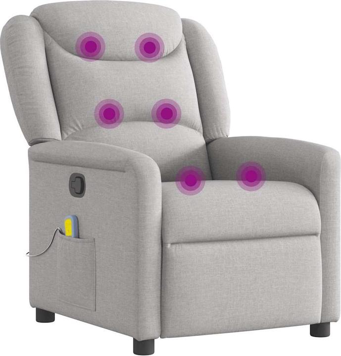 Productafbeelding VidaXL Massagefauteuil cloud grey stoffen massage TV-fauteuil