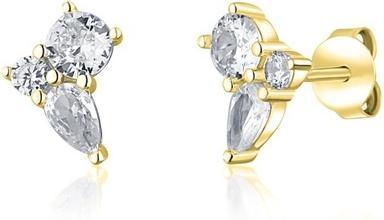 Actual product image JVD - Gold-plated earrings with clear zircons SVLE1607XH2GO00