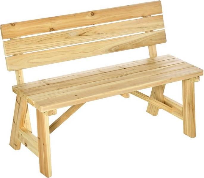 Produktbild Swisshandel24 Gartenbank 2-Sitzer Parkbank aus Holz Sitzbank bis 220 kg Bank Terrassenbank mit Rückenlehnen Garten