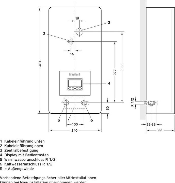 Actual product image Vaillant VED E 21/8 E 10023747 electric instantaneous water heater