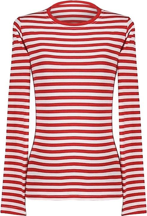 Actual product image Thetru Damen Ringelshirt langarm rot-weiss – alltagstauglich (4XL)