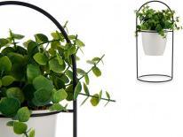 Ibergarden plante à feuilles rondes avec base en métal blanc (30 cm)