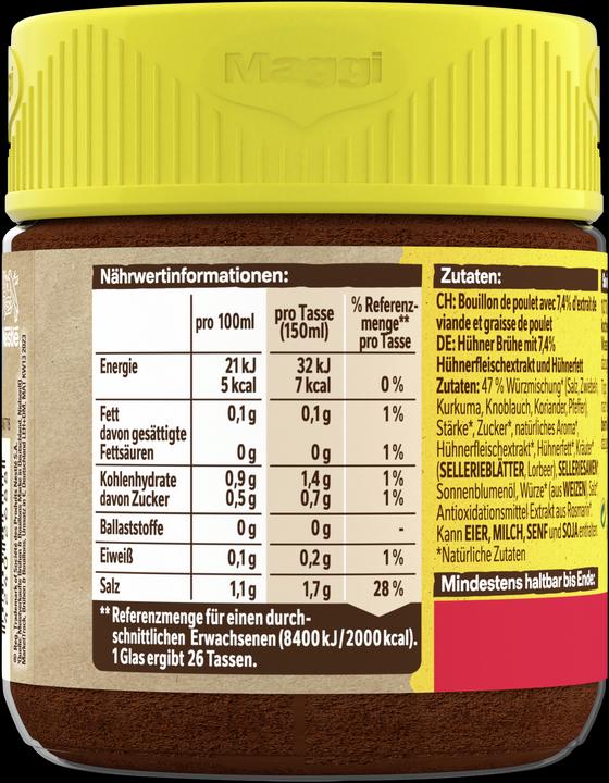 Produktbild Maggi Hühner Brühe Glas 92g, ergibt 4 Liter (4000 ml)