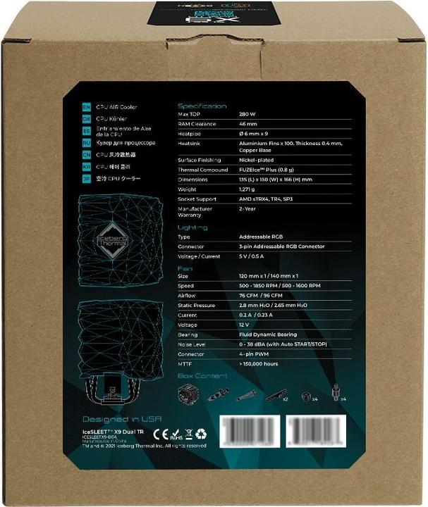 Image du produit Iceberg Thermal IceSLEET X9 Dual TR - Threadripper uniquement (166 mm)
