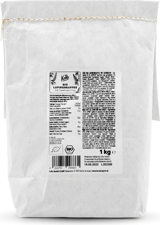 Immagine prodotto KoRo Caffè Lupin con spezie (Tostatura media, 1000 g)
