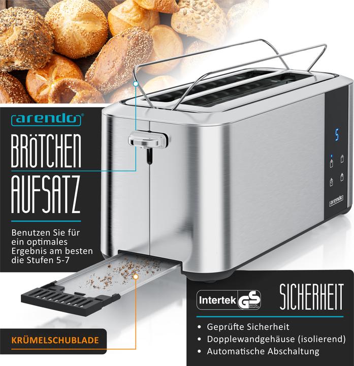 Actual product image Arendo Long slot toaster