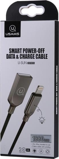 Produktbild Usams Cable USB USB-A - Lightning 1.9 m Black (IPYSUSB201) (1.90 m, USB 3.0)