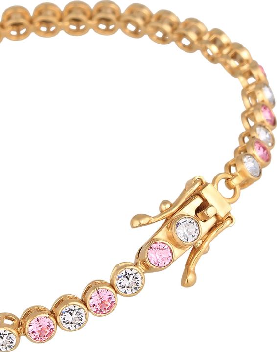 Produktbild Elli PREMIUM Armband Tennis-Armband Kristalle Rose 925 Silber (18 cm, 925er Sterling Silber, Glaskristall)