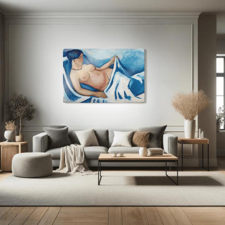 Actual product image Trenddeko Macke - Reclining female nude (60 x 40 cm)