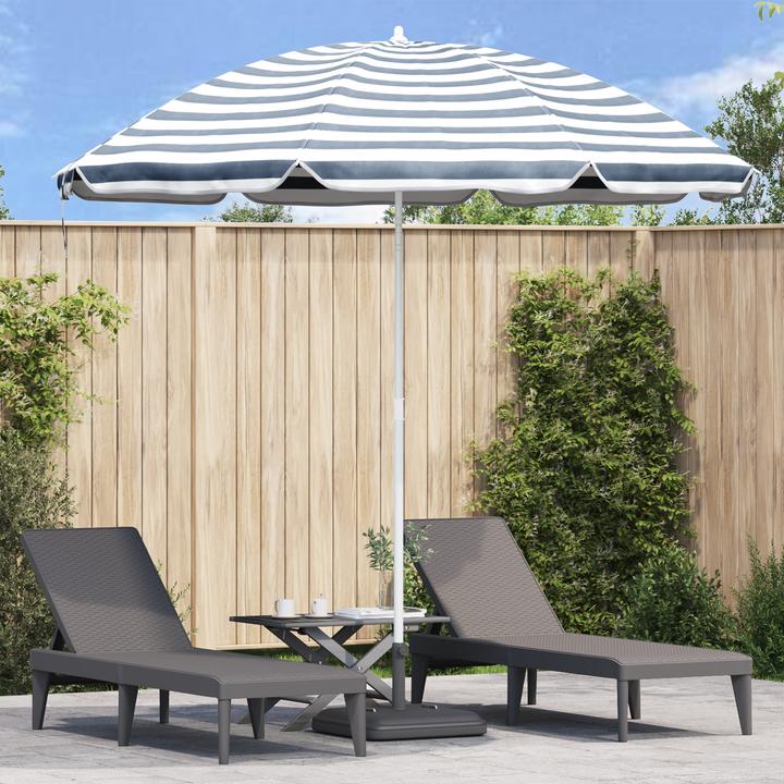 Produktbild VidaXL Strandparasol mit Aluminiumgestell Blau & Weiss 300 cm (2.63 m)