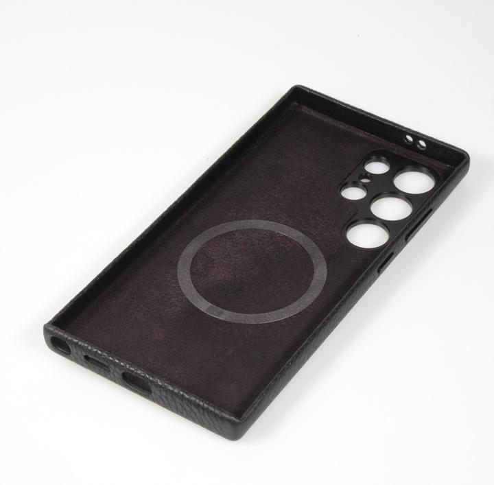 Produktbild PhoneLook Hülle Vollständig genarbtes Luxuskalbsleder mit Metallknöpfen und MagSafe (Samsung Galaxy S24 Ultra)