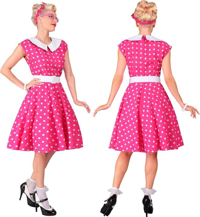 Immagine prodotto Widmann MODELLO ROCK'N'ROLL DEGLI ANNI '50 ROSA CALDO (vestito con sottogonna, cintura, fascia per (XL)