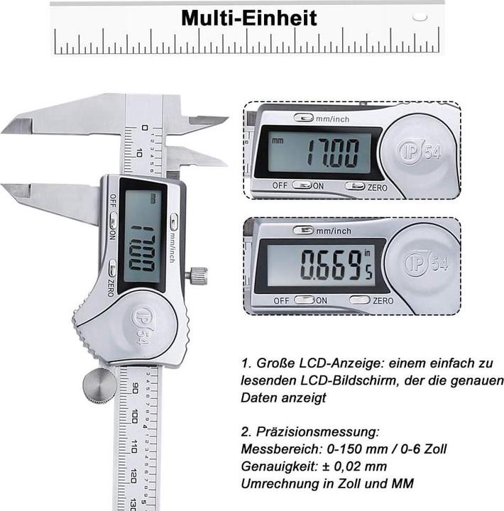 Image du produit Ueznirn Digitaler Messschieber mit LCD-Display (150mm) (15 cm)