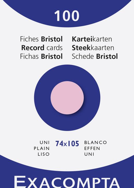 Image du produit Exacompta Fiches (74 x 105 mm, 205 g/m², 100 x)