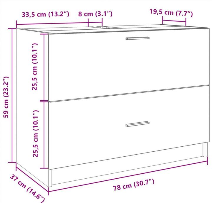 Immagine prodotto VidaXL Unità Vanity (78 x 37 x 59 cm)