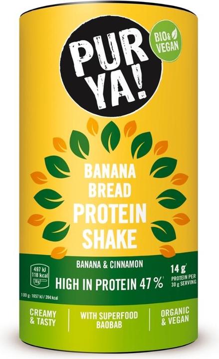 Actual product image Pur Ya! Vegan Protein Shake Banana Bread Organic (Banana, Cinnamon, 1 pcs., 480 g)