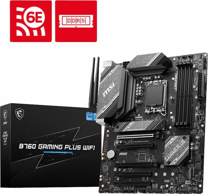Produktbild MSI B760 GAMING PLUS WIFI (LGA 1700, Intel B760, ATX)