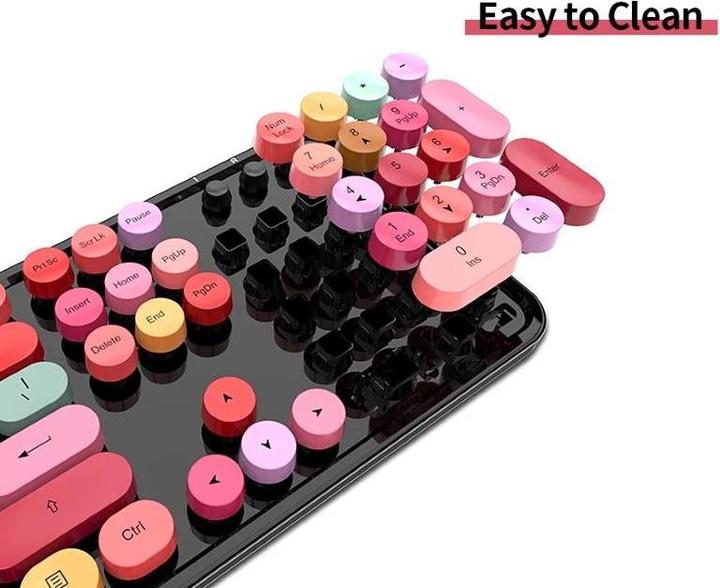 Produktbild Philips MOFII Sweet Wireless 2.4G full layout keyboard and black optical mouse with multi-colored design but
