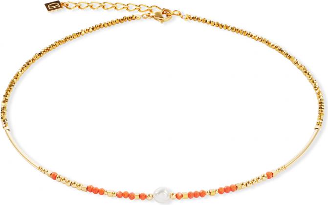 Coeur de Lion Halskette Orange-Gold (Matisiertes Material)