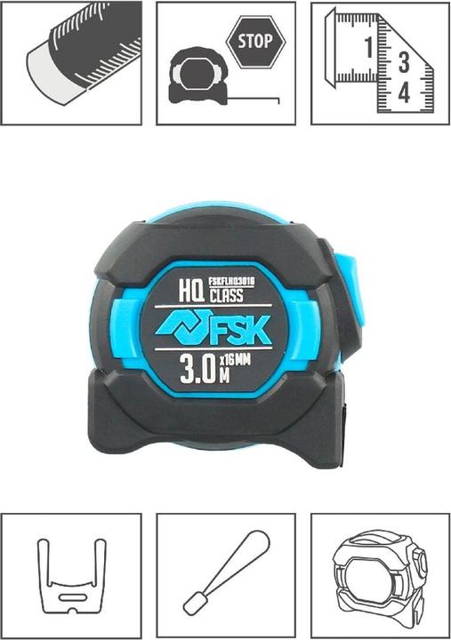 Produktbild FSK Flexometer HQ 3 m x 16 mm Nylon (M)