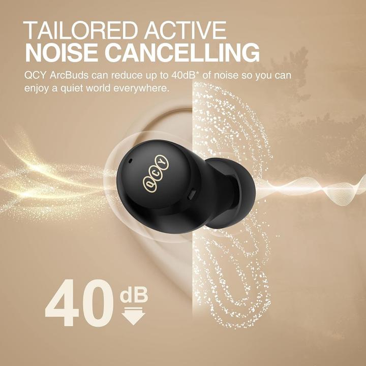 Produktbild QCY Wireless Earphones TWS HT07 ANC (black) (ANC, 32 h, Kabellos)