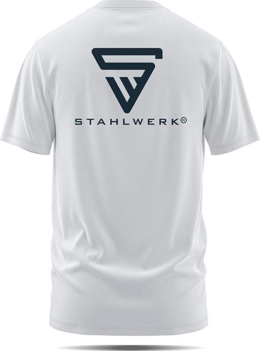 Image du produit Stahlwerk T-shirt Blanc Taille L Chemise à manches courtes avec logo imprimé 100% coton (L)