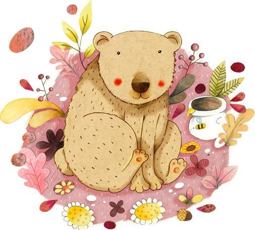 Immagine prodotto Trenddeko Orso con vaso di miele (80 x 72 cm)