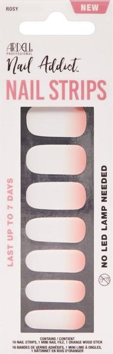 Ardell Nail Addict - Nail Strips Rosey Cheeks (Nagellacktrockner, Pink, White)