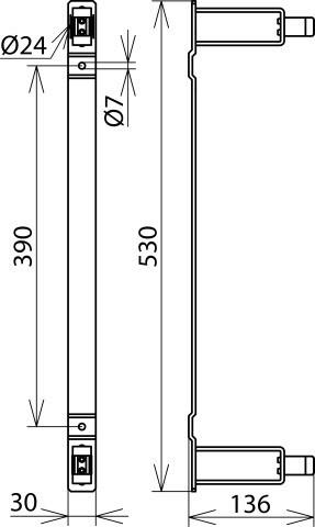Image du produit Dehn 700006 Support pour barres de D=24mm pour détecteur de tension PHG II