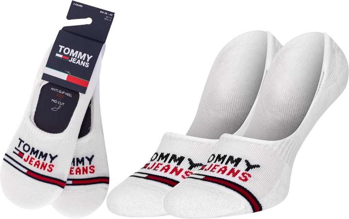 Immagine prodotto Tommy Hilfiger Calzamaglia unisex adulto a taglio medio, bianca, 43-46 (confezione da 2) (Confezione da 2, 43 - 46)