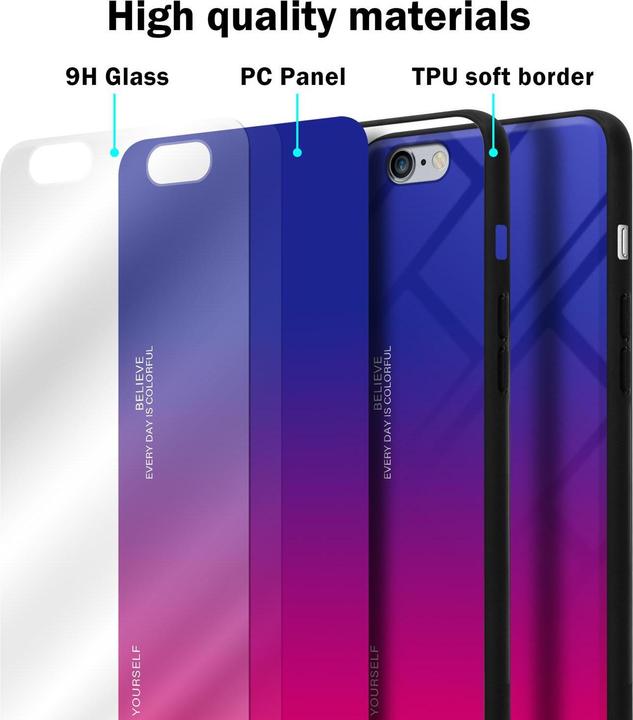 Produktbild Cadorabo TPU 2 Farben Glas Cover (Apple iPhone 6 Plus)