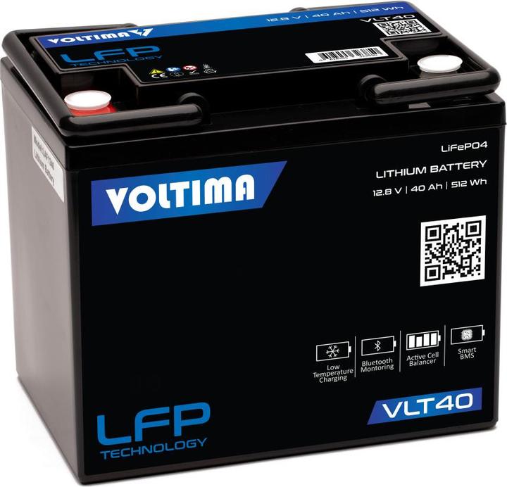 Produktbild Voltima VLT40 12V LiFePO4 Lithium Versorgungsbatterie 40Ah mit App (12 V, 40 Ah)