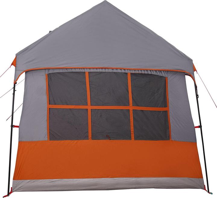 Actual product image VidaXL Camping tent with windows Grey and orange 12-person waterproof (Dome tent)