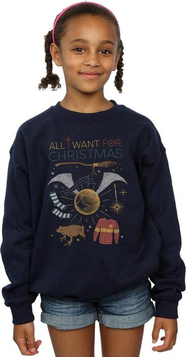 Image du produit - Sweat ALL WANT FOR CHRISTMAS - Fille (140, 146)