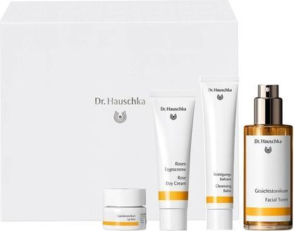 Dr. Hauschka DR. HAUSCHKA SET Beatiful Face tonik odświeżający 100ml + krem do twarzy z Róży 30ml + balsam do my (Gesichtspflege set)
