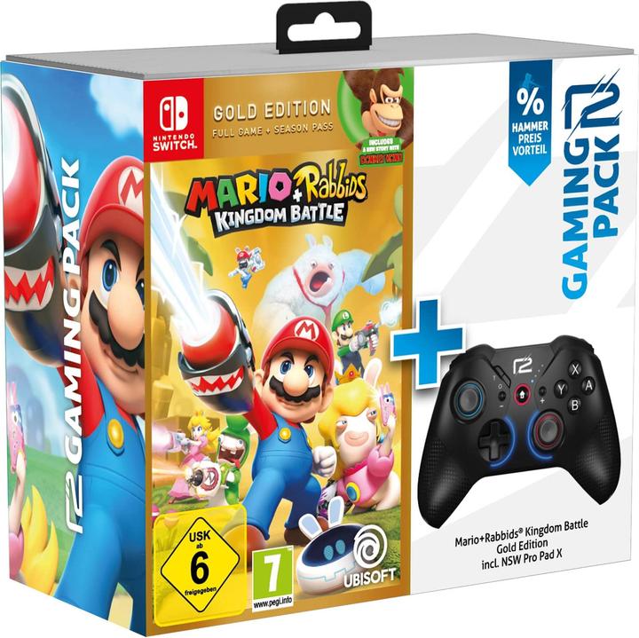 Ubisoft Bundle Mario Rabbids Kingdom Battle (Gold) + Wireless Pro Pad X (Switch)