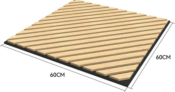 Produktbild neu.holz Akustik-Wandpaneel 4er Set Vang diagonal 1,44 m² Eichenoptik, hell ()