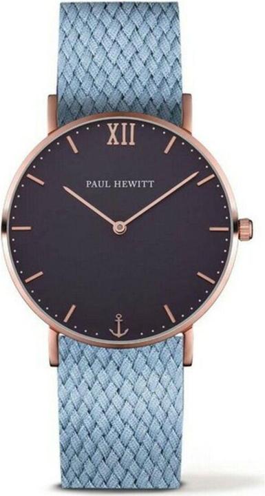 Actual product image Paul Hewitt Sailor Line Blue Lagoon Rose Gold Perlon Niagara (Analogue wristwatch, 39 mm)