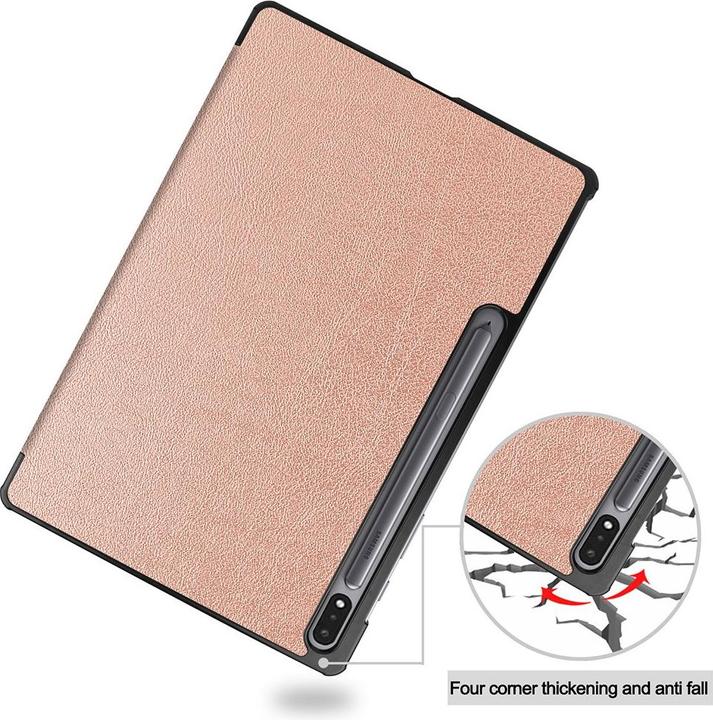 Image du produit Cover-Discount Galaxy Tab S7+ (12.4) - Étui Smart Tri-fold or rose (Galaxy Tab S7 FE)