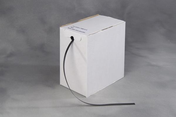 Image du produit Øvrige Ruban de cerclage PP noir 12mmx1000m en boîte distributrice 117kg pull - (1000 mètres par rouleau)