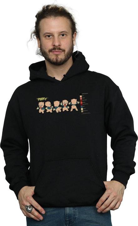 Immagine prodotto Looney Tunes Porky Pig Colour Code Felpa con Cappuccio Uomo (M)